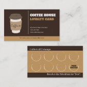 Modern Minimalist Coffee Shop Loyalty Card Templat Treuekarte (Vorne/Hinten)