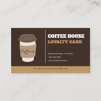 Modern Minimalist Coffee Shop Loyalty Card Templat Treuekarte