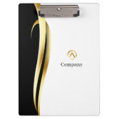 Modern Minimalist Company Blue White Business Klemmbrett (Vorderseite)