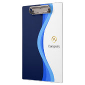 Modern Minimalist Company Blue White Business Klemmbrett (Links)