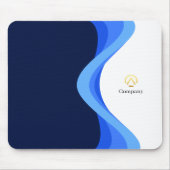 Modern Minimalist Company Blue White Business Mousepad (Vorne)