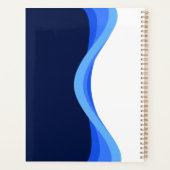 Modern Minimalist Company Blue White Business Planer (Rückseite)