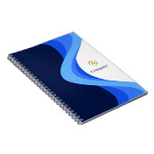 Modern Minimalist Company Blue White Notizblock (Rechte Seite)