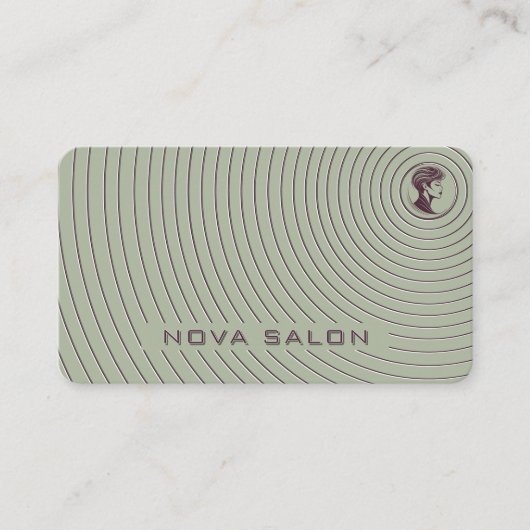 Modern Minimalist Concentric Fine Line Reverse BG Visitenkarte (Vorderseite)