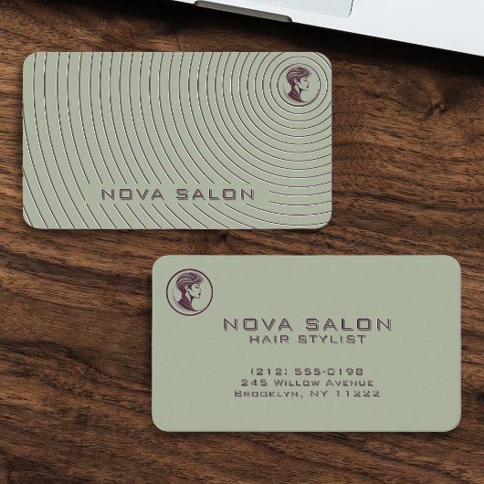 Modern Minimalist Concentric Fine Linework Visitenkarte