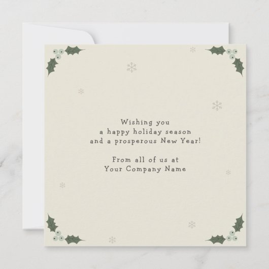 Modern Minimalist Corporate Holiday Card Einladung (Rückseite)