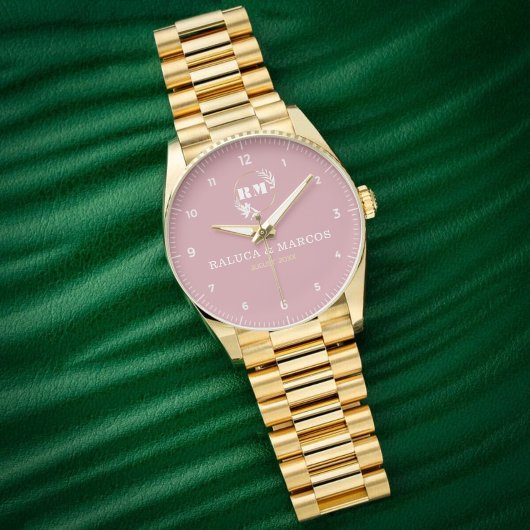 Modern Minimalist Couple Name Custom Engraved Armbanduhr