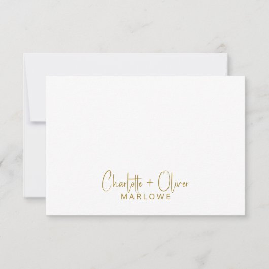 Modern Minimalist Couple Name Handwritten Monogram Mitteilungskarte (Vorderseite)