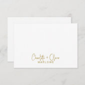 Modern Minimalist Couple Name Handwritten Monogram Mitteilungskarte (Vorne/Hinten)