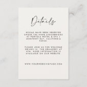 Modern Minimalist Cream & Black Script Wedding  Begleitkarte (Vorderseite)