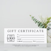 Modern Minimalist Custom Business Gift Certificate (Stehend Vorderseite)
