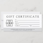 Modern Minimalist Custom Business Gift Certificate (Vorderseite)