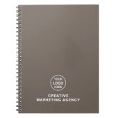 Modern Minimalist Custom Logo Taupe Business Notizblock (Vorderseite)