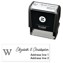 Modern minimalist custom monogram return address  permastempel