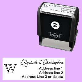 Modern minimalist custom monogram return address  permastempel