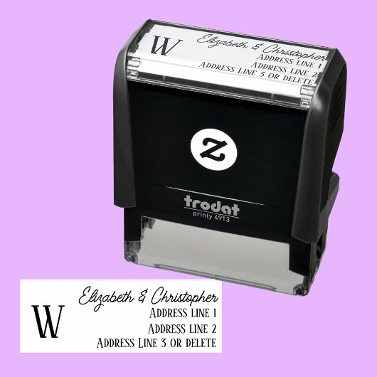 Modern minimalist custom monogram return address  permastempel