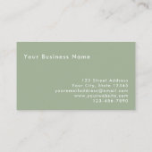Modern Minimalist Custom Sage Green Professional Visitenkarte (Rückseite)