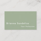 Modern Minimalist Custom Sage Green Professional Visitenkarte (Vorderseite)