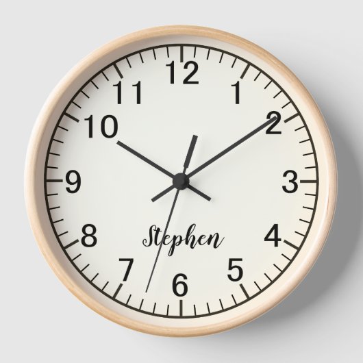 Modern Minimalist Custom Wall Clock Uhr (Vorderseite)