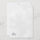 Modern Minimalist Cute Script Black White Wedding  Einladung (Rückseite)