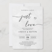 Modern Minimalist Cute Script Black White Wedding  Einladung (Vorderseite)