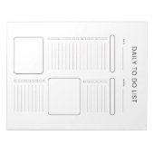 Modern Minimalist Daily To-Do List Notepad Notizblock (Vorderseite)