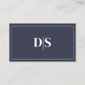 Modern Minimalist Dark Gray White Initials QR Code Visitenkarte (Vorderseite)