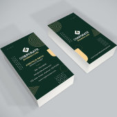 Modern Minimalist Dark Green & Gold Corporate Visitenkarte