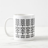 Modern Minimalist Date Hidden Message Custom Black Kaffeetasse (Links)