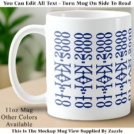 Modern Minimalist Date Hidden Message Custom Blue Kaffeetasse