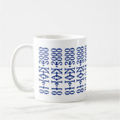 Modern Minimalist Date Hidden Message Custom Blue Kaffeetasse (Links)