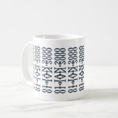 Modern Minimalist Date Hidden Message Custom DBlue Kaffeetasse (Vorderseite Links)