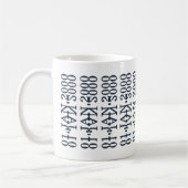 Modern Minimalist Date Hidden Message Custom DBlue Kaffeetasse (Links)