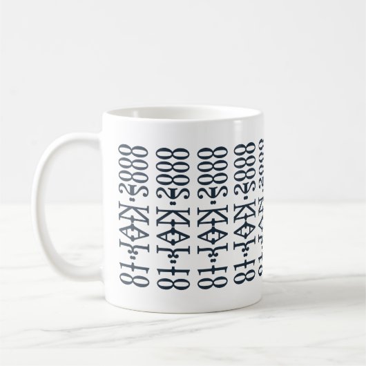 Modern Minimalist Date Hidden Message Custom DBlue Kaffeetasse (Links)