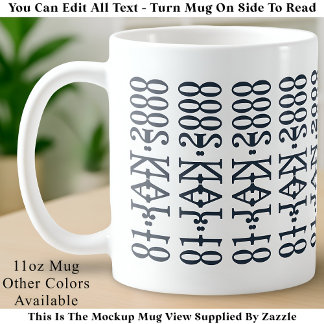 Modern Minimalist Date Hidden Message Custom DBlue Kaffeetasse