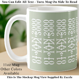 Modern Minimalist Date Hidden Message Custom Green Kaffeetasse