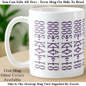 Modern Minimalist Date Hidden Message Custom Lilac Kaffeetasse