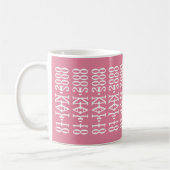 Modern Minimalist Date Hidden Message Custom Pink Kaffeetasse (Links)