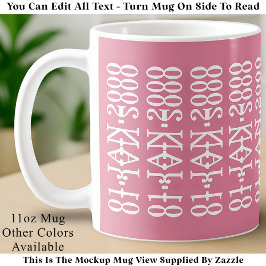Modern Minimalist Date Hidden Message Custom Pink Kaffeetasse