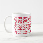 Modern Minimalist Date Hidden Message Custom Red Kaffeetasse (Links)