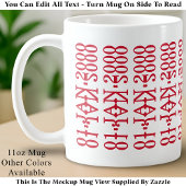 Modern Minimalist Date Hidden Message Custom Red Kaffeetasse
