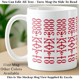 Modern Minimalist Date Hidden Message Custom Red Kaffeetasse