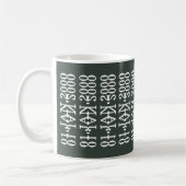 Modern Minimalist Date Hidden Message Custom Sage Kaffeetasse (Links)