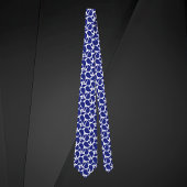 Modern Minimalist Deep Blue and White Paisley Krawatte