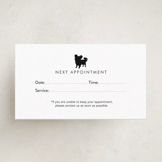 Modern Minimalist Dog Grooming Silhouette Logo Terminkarte