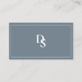 Modern Minimalist Dusty Blue Initials QR Code Visitenkarte (Vorderseite)