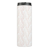Modern Minimalist Dusty Rose White Floral Script Thermosbecher (Rückseite)