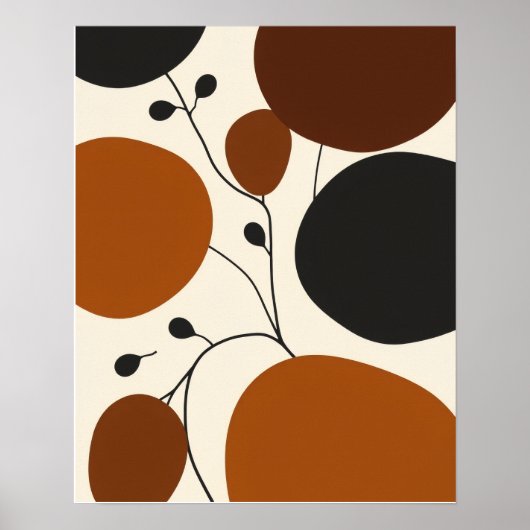 Modern Minimalist Earthy Abstract Silhouette Poster (Vorne)