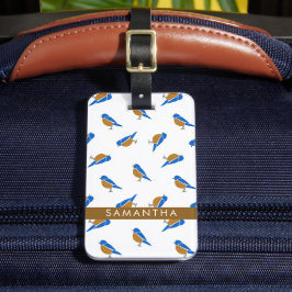 Modern Minimalist Eastern Bluebird Pattern Gepäckanhänger