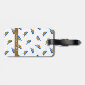 Modern Minimalist Eastern Bluebird Pattern Gepäckanhänger (Rückseite horizontal)